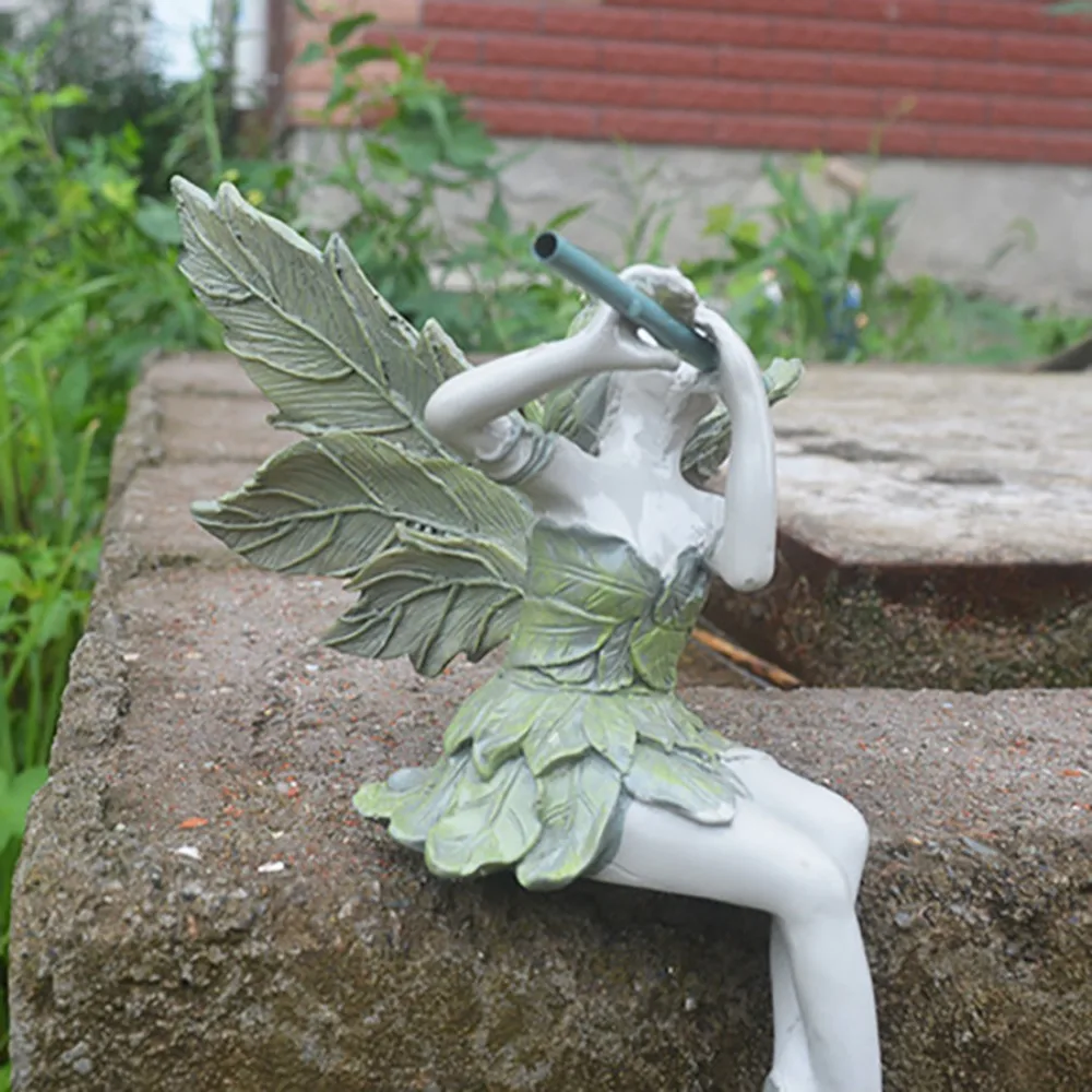 Halloween Trendy Style Blowing Flute,west Wind Fairy Garden,courtyard, Home, Office, Desktop Decoration, Sculpture, Resin Crafts