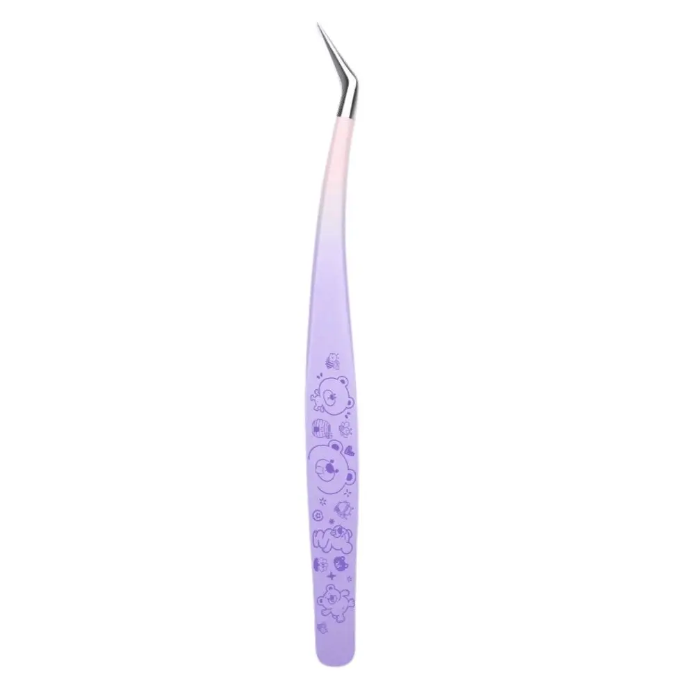 Stainless Steel Precision Tweezers Anti-static Cartoon Craft Tweezers High Precision Non Slip Grip False Eyelash Tweezers