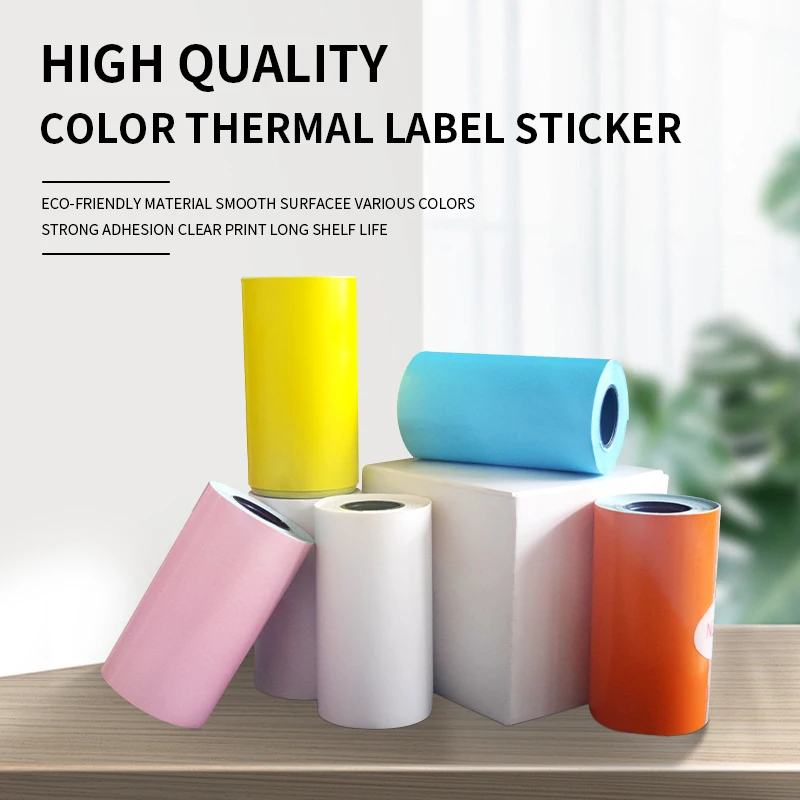 4 Roll 57 * 30MM Color Thermal Adhesive White Label Stickers Ledger paper Error Paper Peripage PAPERANG Camera Photo Printer