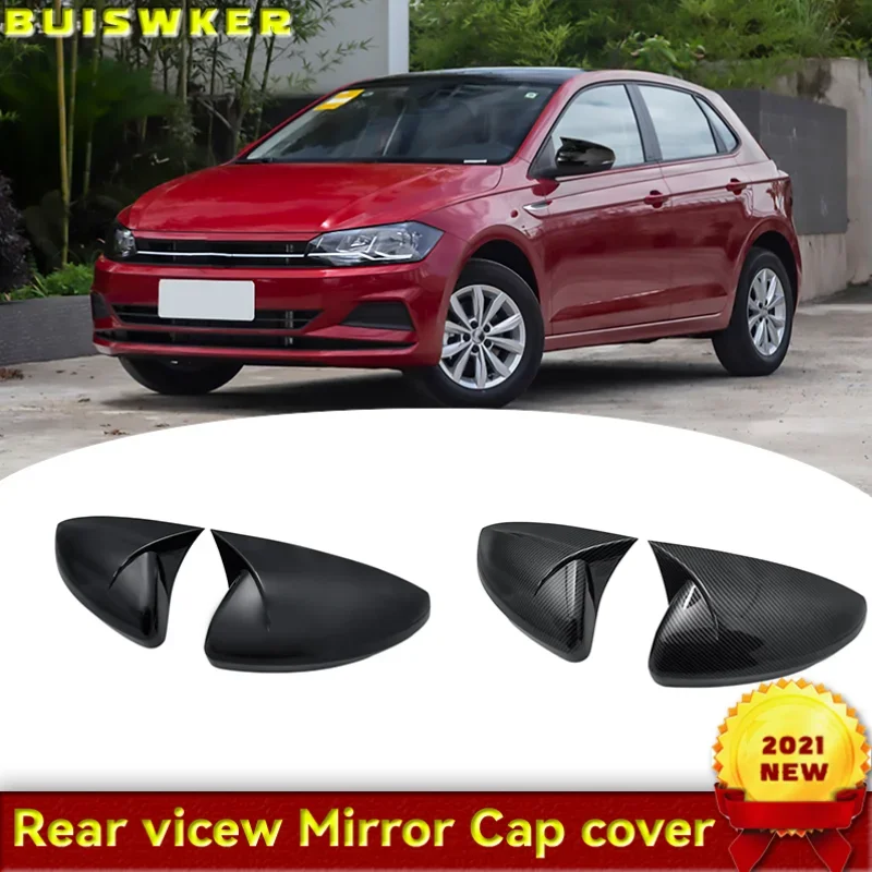 

For VW polo 2019 2020 2021 Rear View Rearview Mirror Cover Side Mirror Shell Cap Trim Add-on Replace