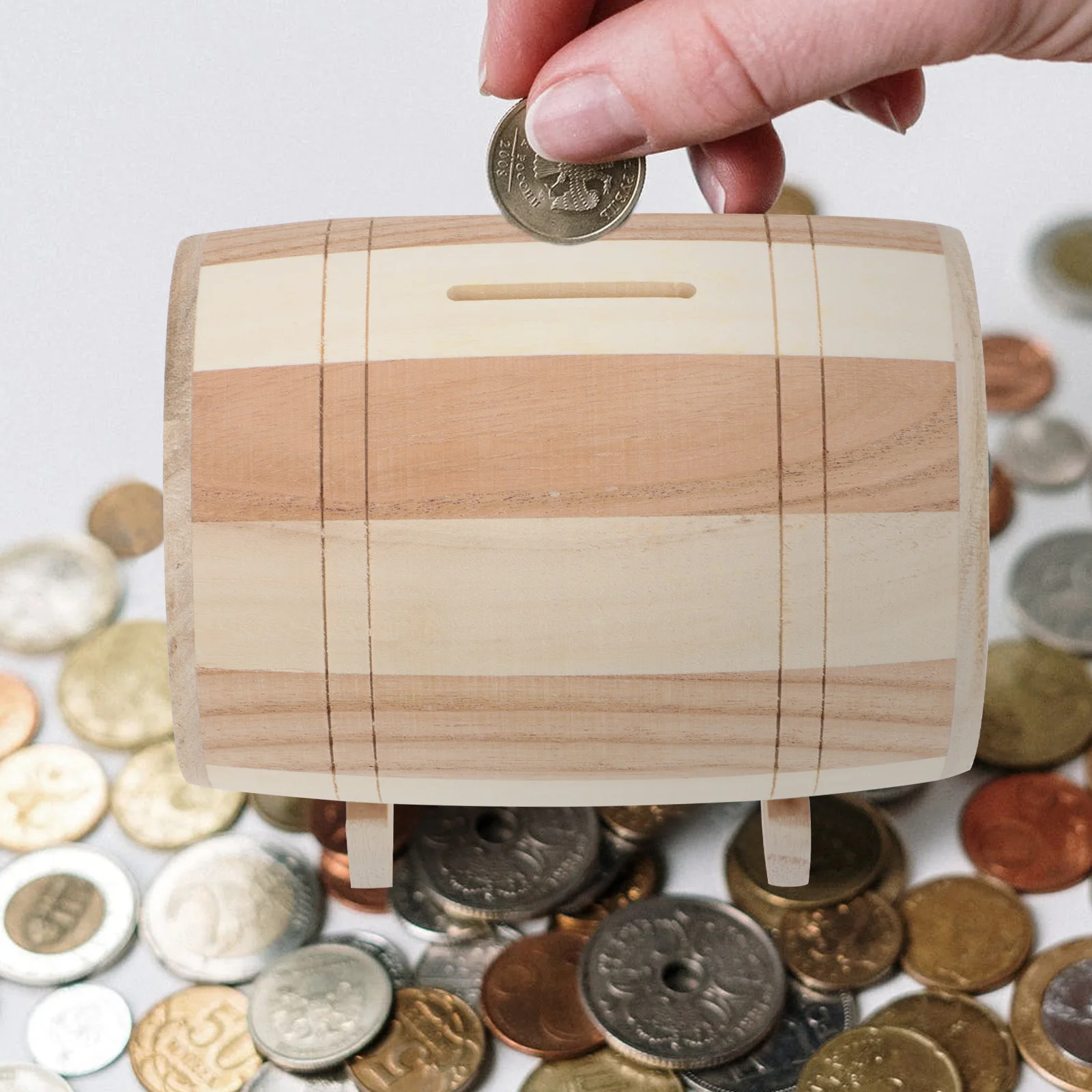 かわいい木製貯金箱 子供用 本物の木製コインボックス オーナメント ホームデコレーション テーブルコインバンク 子供用貯金箱 デスクトップデコレーション ギフト