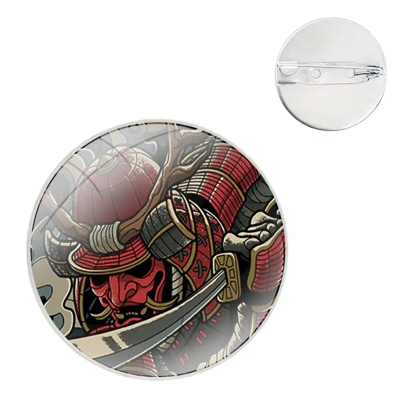 Pins Badge Metal Brooches For Clothes Backpack Decoration gift Japanese Samurai Art Bushido Warriors