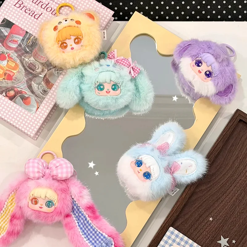 

Authentic Sanmi Bunny Plush Blind Box Cute Furry Makeup Mirror Desktop Ornament Mysterious Box Exquisite And Interesting Toys