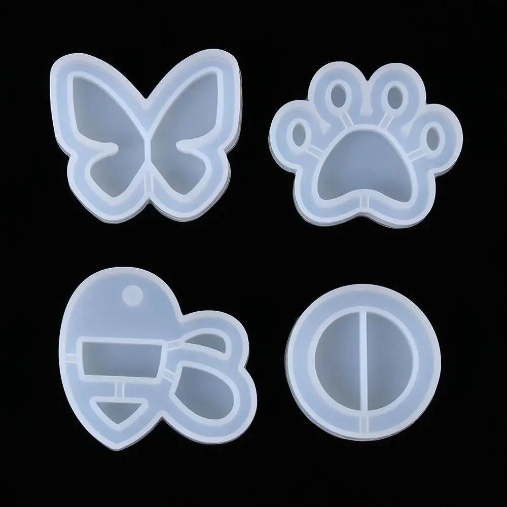 Butterfly Shaker Molds Crystal UV Epoxy Resin Mold Key Chain Pendant Hanging Tags Cat Paw Quicksand Silicone Mould UV Epoxy