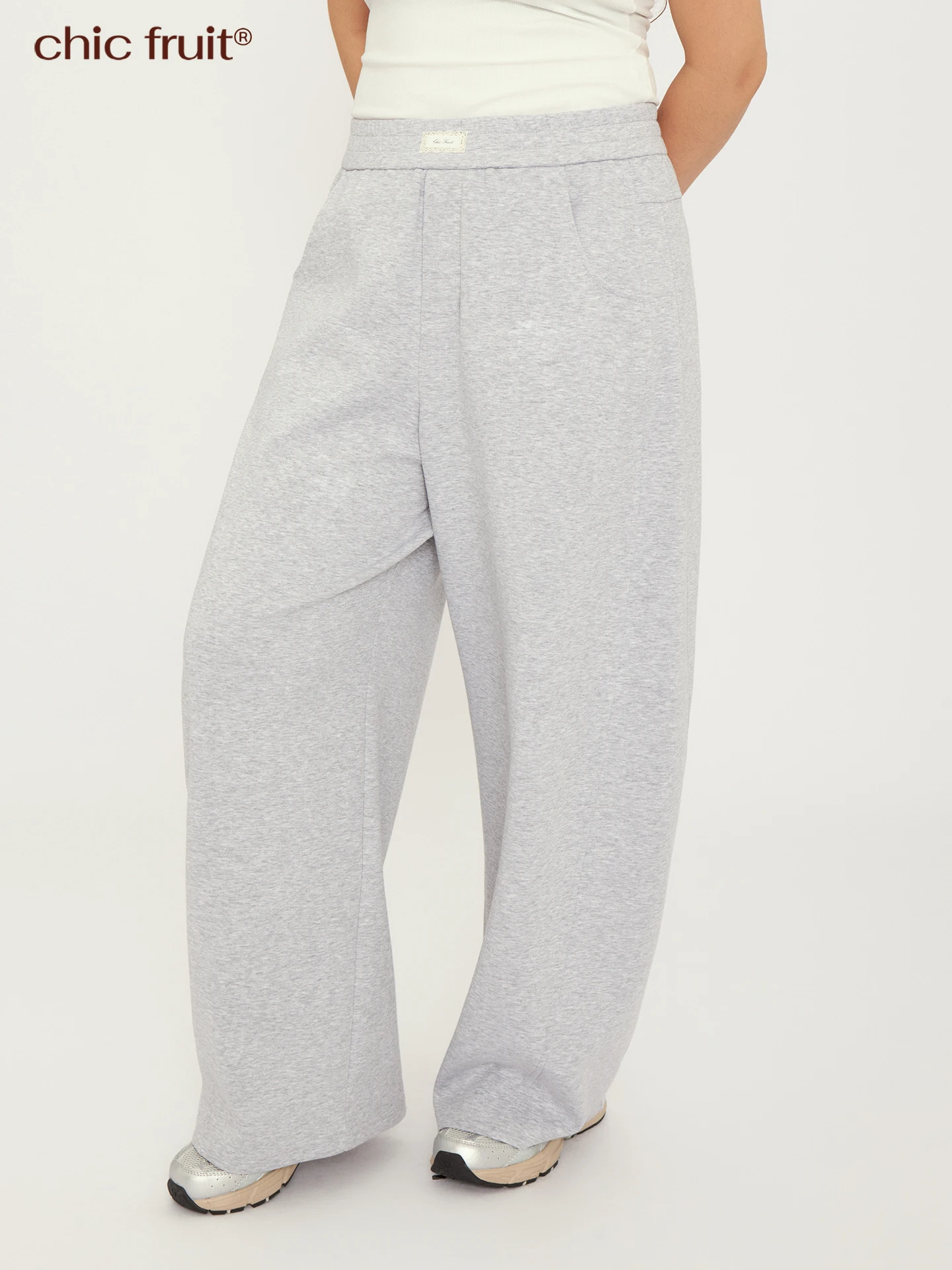 

High Waist Straight Leg Sweatpants plus Size Women's Trousers Cotton Blend Comfortable Casual Pants for plus Size Ladies
