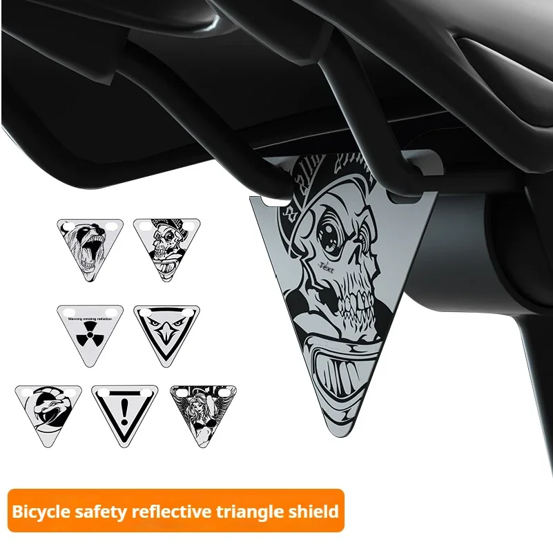 Bicycle Reflective Triangle Plate Mountain Road Bike Night Riding Highlight Warning Film Cushion