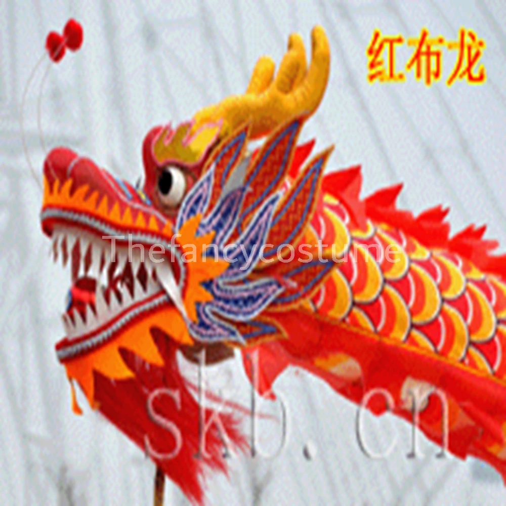 DRAGON DANCE rekwisieten volwassen maat 4 zijden stof Chinese traditionele cultuur Wulong ORIGINELE Folk Festival Celebration