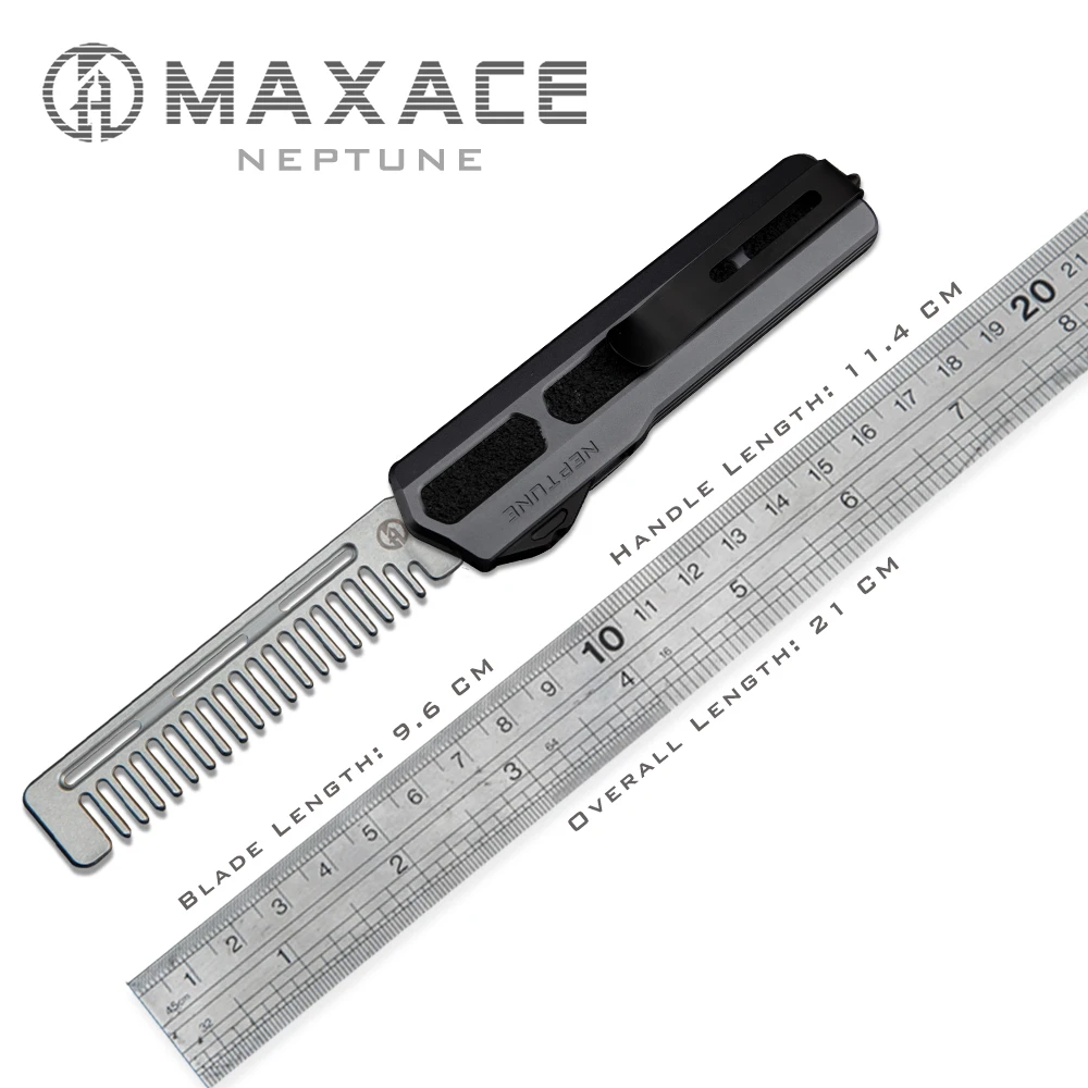 Maxace kinfe Neptune OTF 7075 Aluminium Handle SLD-Magic Blade Comb Outdoor toys Hunting Camping Edc Tools Folding Knife