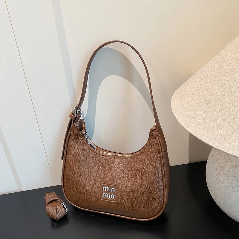 حقيبة كتف نسائية تحت الإبط 2025 A/W، محفظة كروس متعددة الاتجاهات من الجلد الطبيعي، حقيبة ذات سعة كبيرة للتنقل والتعارف في العمل #2