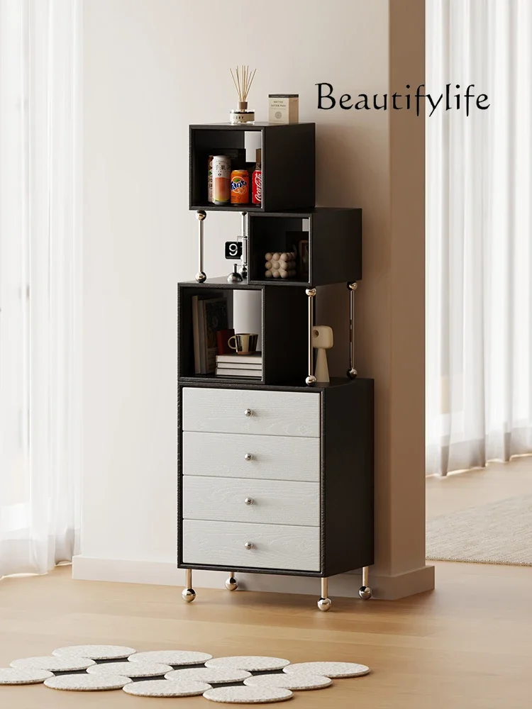

Living Room Floor Display Cabinet Light Luxury TV Side Clothes Closet Simple Bookshelf Cabinet Small Apartment Locker