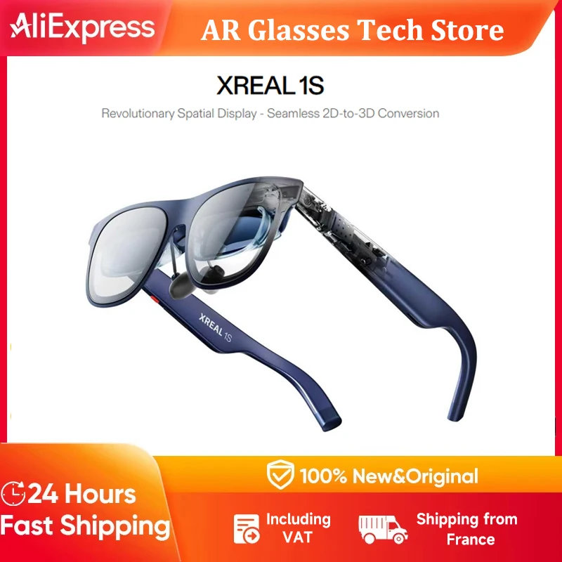 Lunettes de réalité augmentée XREAL 1S, 3DoF, 3D réel natif, puce X1 pour iPhone 17/16/15