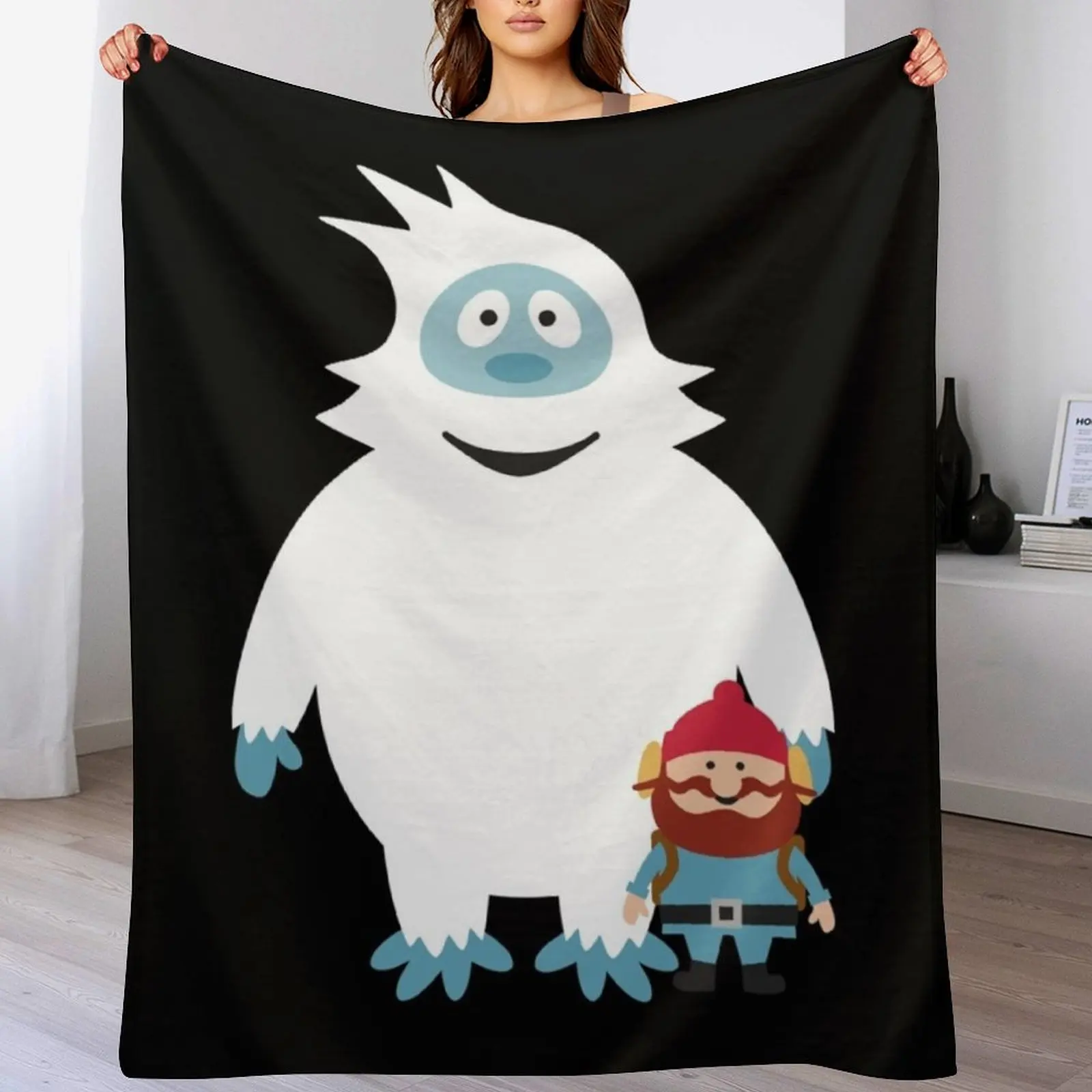 Abominable Snowman Friend T-Shirt Throw Blanket for winter Heavy Plaid Soft Plaid Blankets