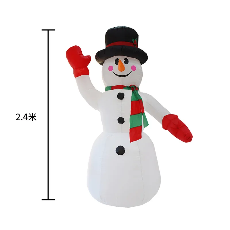 2.4m Inflatable Christmas Snowman with LED Lights - Great for Indoor/Outdoor Christmas Party Decorations and Yard Props