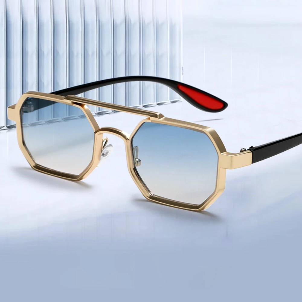 

Винтажные квадратные солнцезащитные очки в стиле панк для мужчин, стимпанк, металлическая оправа, крутые украшения, шарнирные очки Gafas De Sol