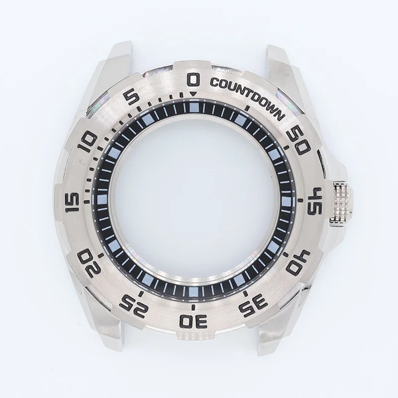 44mm Men's Mechanical Stainless Steel Watch Case Hardlex Glass Fit NH35 NH36 Automatic Movement Seiko Mod Monster Watch Parts