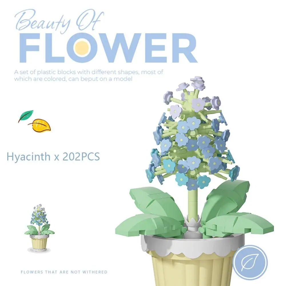 Ramo de flores Mini bloques de construcción de partículas Kit de flores 3D DIY plantas creativas Micro ladrillos para decoración del hogar regalo para niñas adultos niños