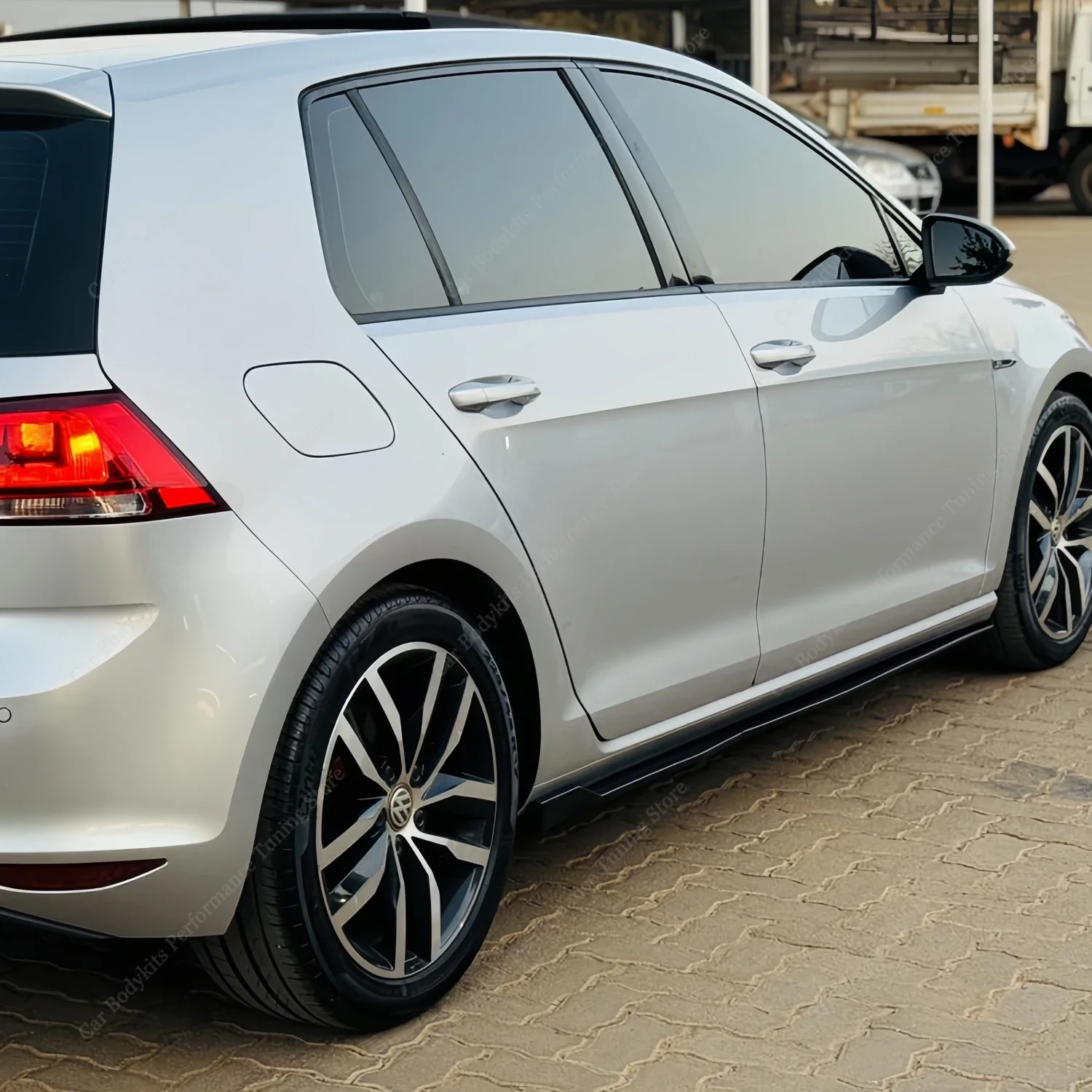 For VW Golf MK7 MK7.5 GTI GTD R 2013-2019 Gloss Black Side Skirts Extension Side Bumper Splitters Lip Diffuser Spoiler Bodykits - view 3