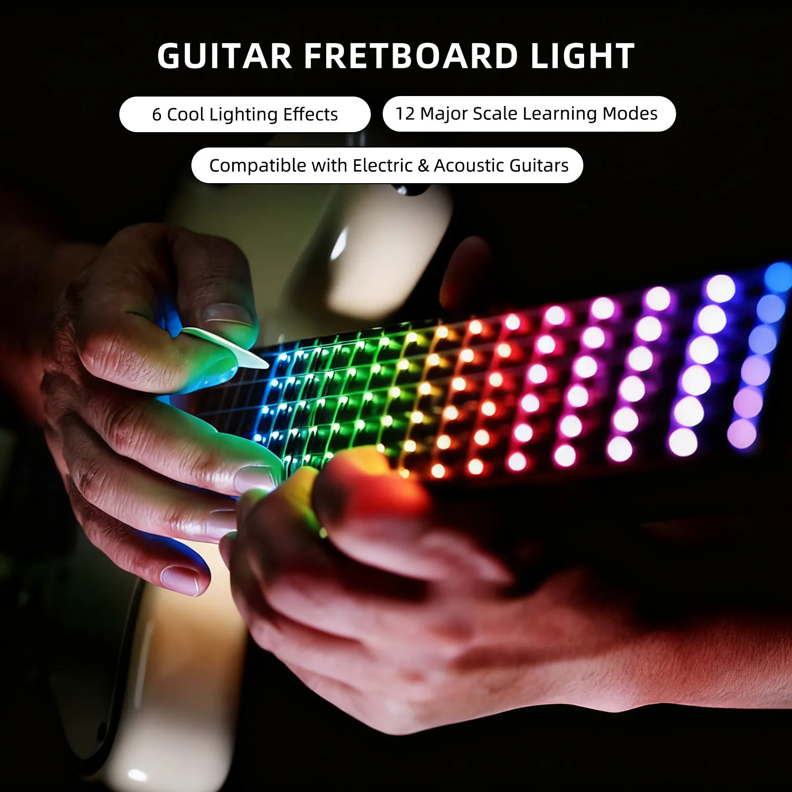 

Светодиодная лента для умной гитары на грифе Sct-86 для вечеринки/Рождества/фестивалю/выступления/потоковое передание вживую 6-ступенчатый режим освещения