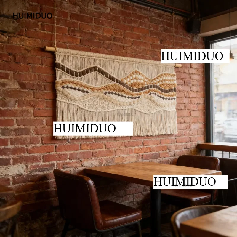 Luxury Macrame Wall Art Modern Geometric Handmade Woven Tapestry Boho Cotton Rope Hanging for Restaurant Hotel lobbies