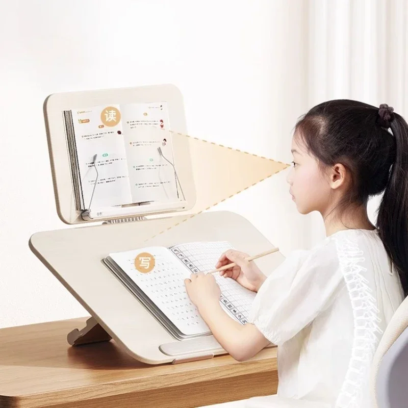 

Children's Study Table Mobile Drawing Table Wooden Double Reading Frame Tilt Desktop Writing Board Sitting Posture Corrector