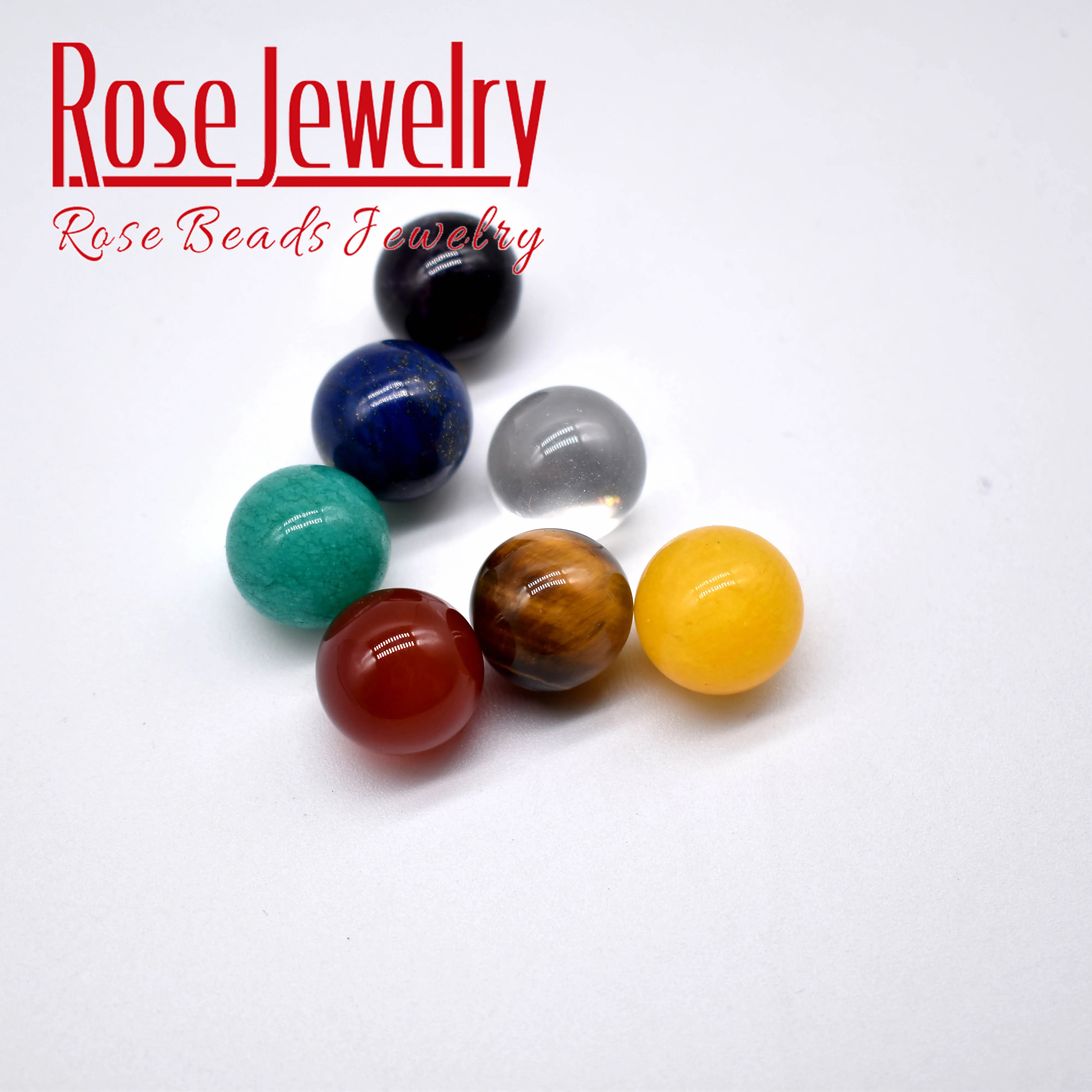 Natural Stone Tiger Eye Lapis Lazuli Crystal Agates Amethyst Ball Round Beads No Hole Beads Healing Crystal Rock Mineral Beads