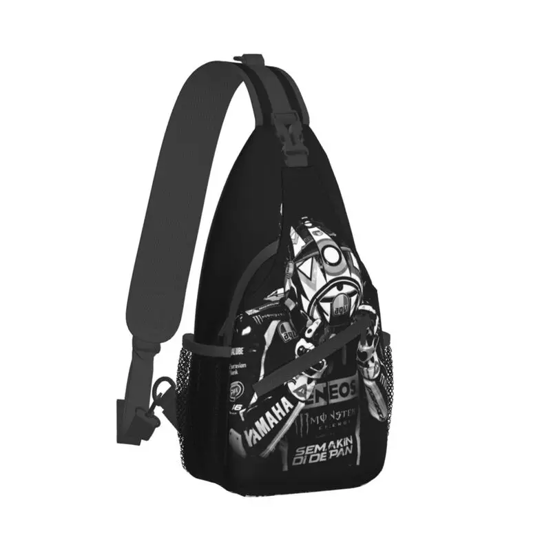 Motorrad rennen Rossi Sling Cross body Brusttasche Männer coolen Schulter rucksack für unterwegs