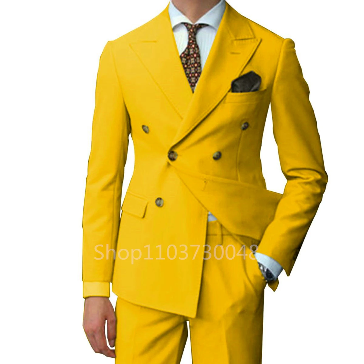 

Fashion Style 2 Piece Wedding Men Suits Slim Fit Peak Lapel Blazer Pants Formal Business Party Groom Wear Tuxedos Costume Homme