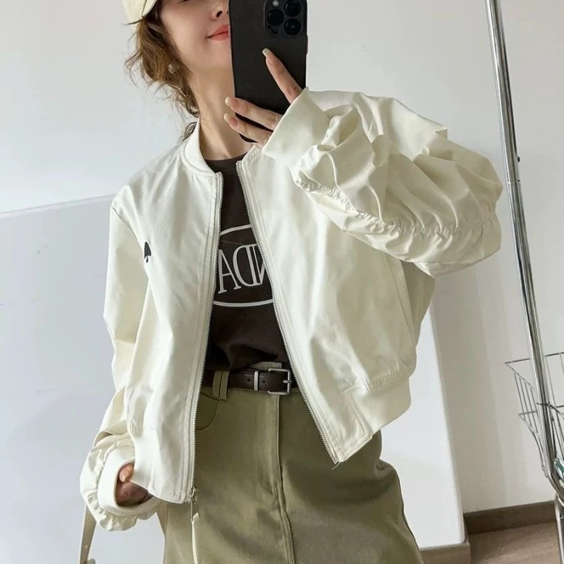 2025 신상 빈티지 야구 반팔 자수 캐주얼 도시 스트릿 스타일 루즈핏