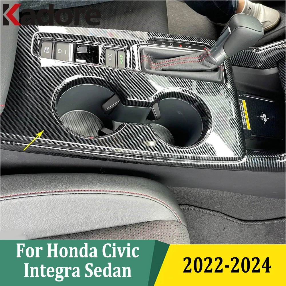 

For Honda Civic Integra Sedan 2022-2024 AT Center Console Gear Shift Box Panel Frame Cover Trim Sticker Interior Accessories