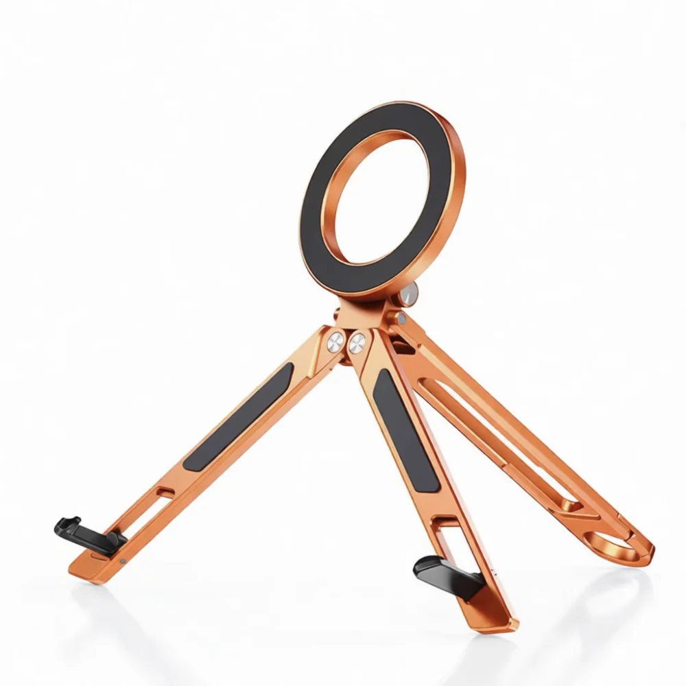 Portable Aluminum Alloy Magnetic Holder Stand For Tablet Phone Foldable Desktop Tripod Mount Anti Shake Desk Support Docking