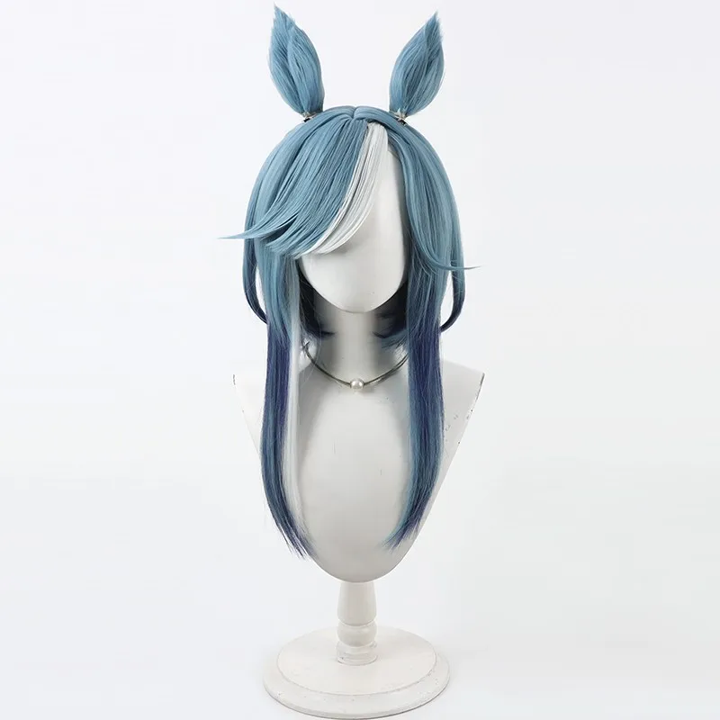 Umamusume Pretty Derby Admire Groove Cosplay peluca gradiente pelo azul orejas y cola mujeres Anime fiesta de Halloween Cos accesorios de disfraz