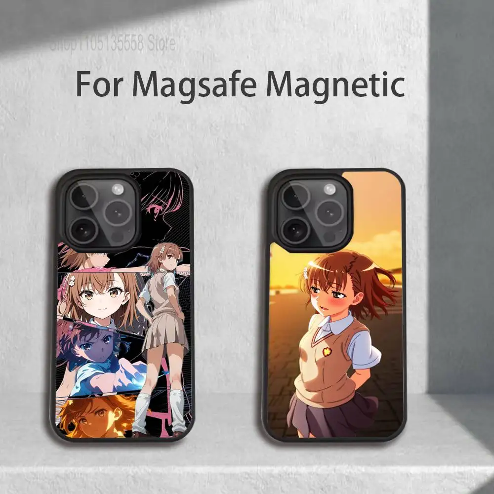 

Чехол для телефона M-Misaka Anime Mikoto для iPhone 17,16,15,14,13,12,11, Pro, Max, Plus, Mini, SE4, E с магнитной беспроводной зарядкой Magsafe