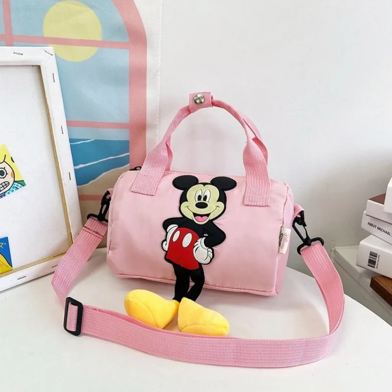 Disney Cartoon Cute Girls Mickey Mouse Pattern Bowling Bag Fashion Handheld Shoulder Crossbody Bag