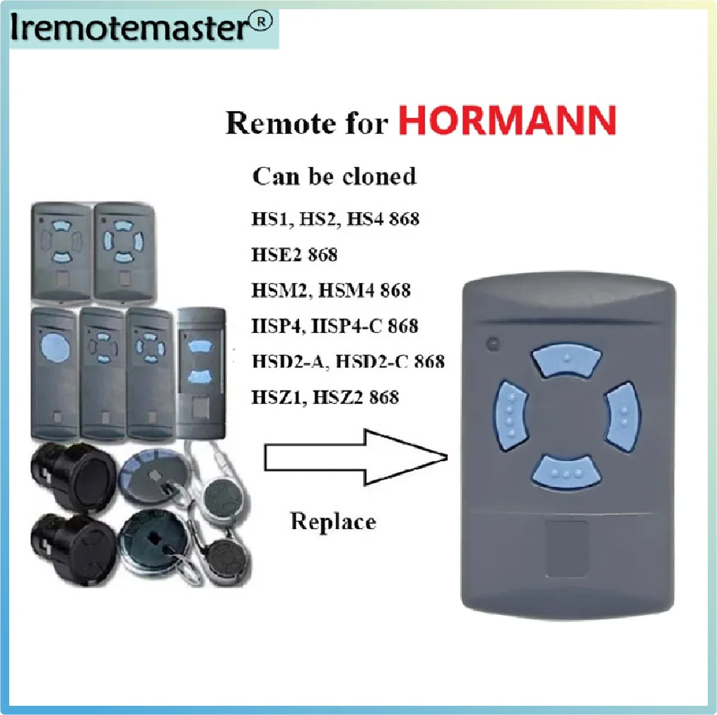 

868mhz garage door command duplicator Hormann HSM2 HSM4 868 Marantec Digital D302382 Berner BHS110 remote garage gate control