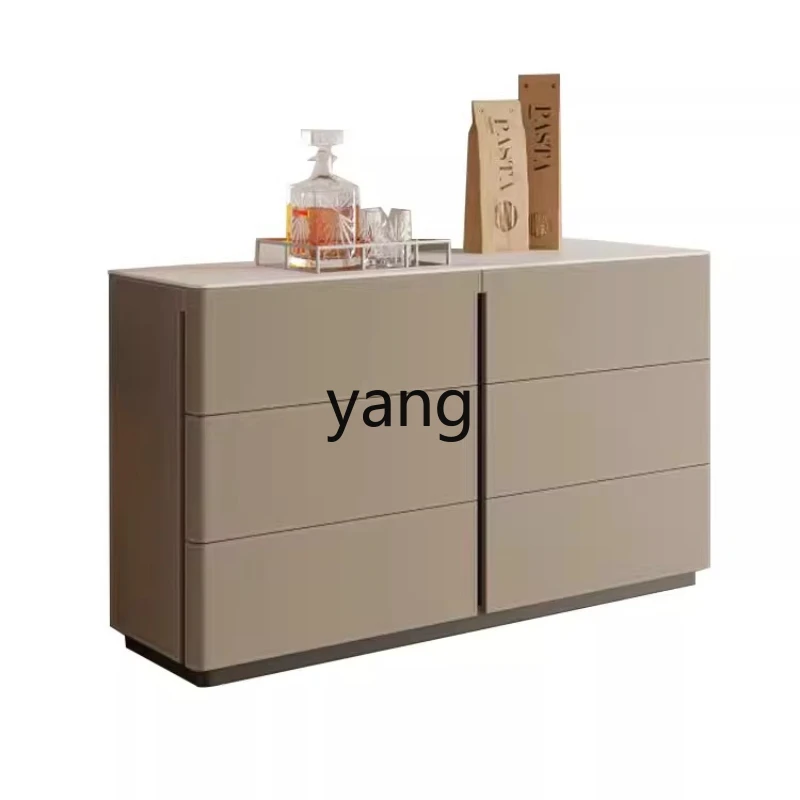 

Yhl Bedroom Tailstock Storage Side Cabinet Modern Minimalist Locker High-End Saddle Leather Chest of Drawers