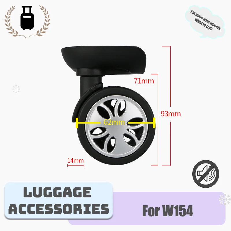 

For W154 High-strength Luggage Trolley Wheel Components Wear-resistant Replacement Wheel Parts Airport-standard Silent Design