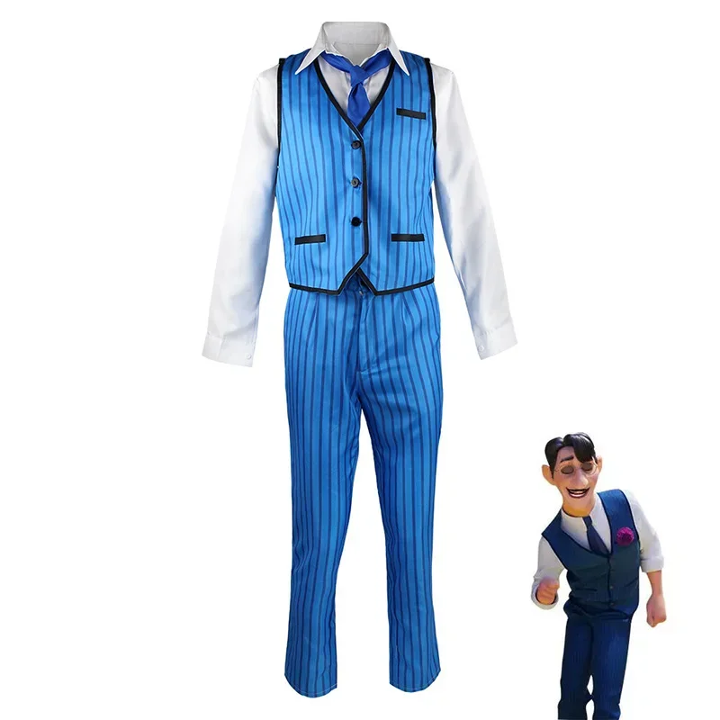 Agustin Madrigal Costume Cosplay Movie Encanto uomini adulti t-shirt pantaloni gilet set Halloween Carnival Party Clothes for Men