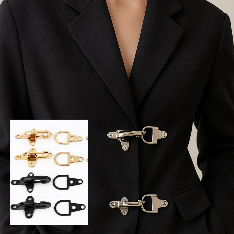 

4/10Pcs 40-65mm Metal Buckles Coat Suit Down Fastener Hook Pants Jeans Belt Buckle Bags Decor Carabiner Clips Clasp Accessories