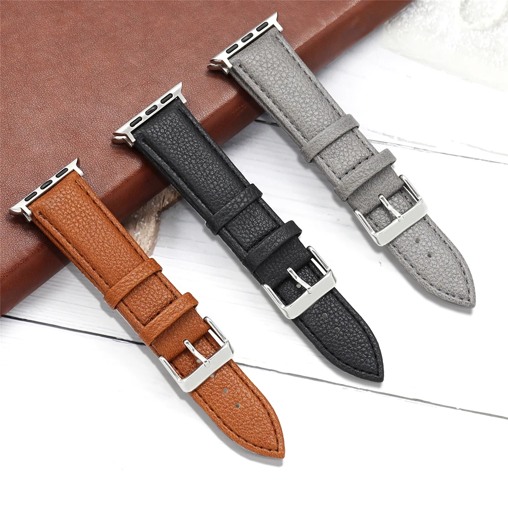 หนังสำหรับสายคาด Apple Watch Ultra 8 7 6 5 49มม.45มม.41มม.นาฬิกาสายรัดข้อมือสายรัด IWatch Loop 44มม.42มม.40มม.38มม.