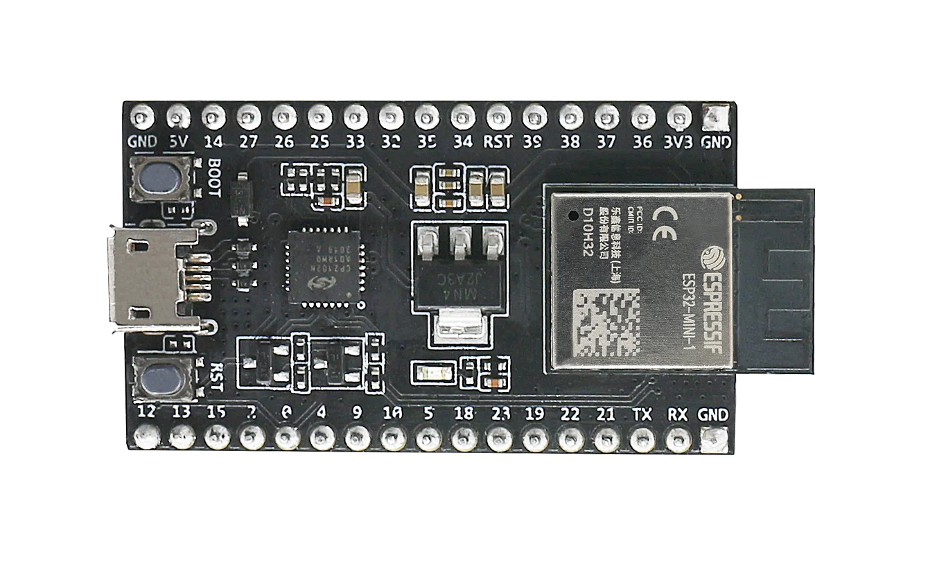 ESP32-DevKitM-1 Board w/ ESP32-MINI-1/U, USB Power & Programming, Headers, Dual Buttons (Reset/Download)