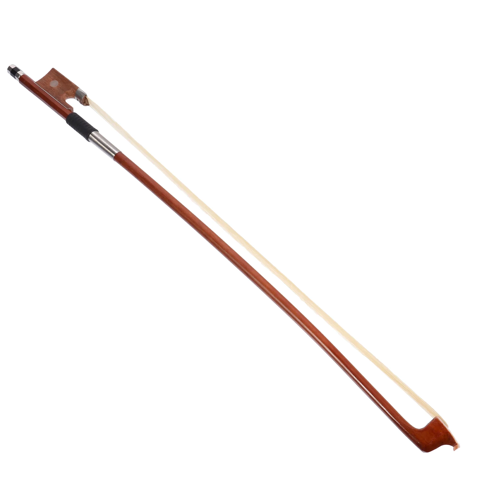 Violin Practice Bow White Horsetail Accessory Music for Student with Hair Wood Red Sandalwood Beginner