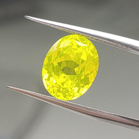 1PC Oval Yellow Fluorescent YAG Yttrium Aluminum Garnet Loose Gemstone For Jewelry