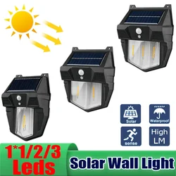 1/2/3 Leds Solar Tungsten Light Outdoor IP65 Waterproof 3 Modes Intelligent Induction LED Wall Lamp Patio Garden Garage Lantern