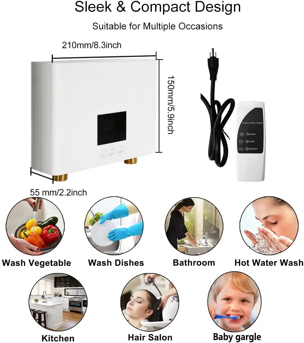 

Factory Price Wall Mounted Electric Instant Shower Heater Water Constant Temperature Hot Water Heater With Remote Control