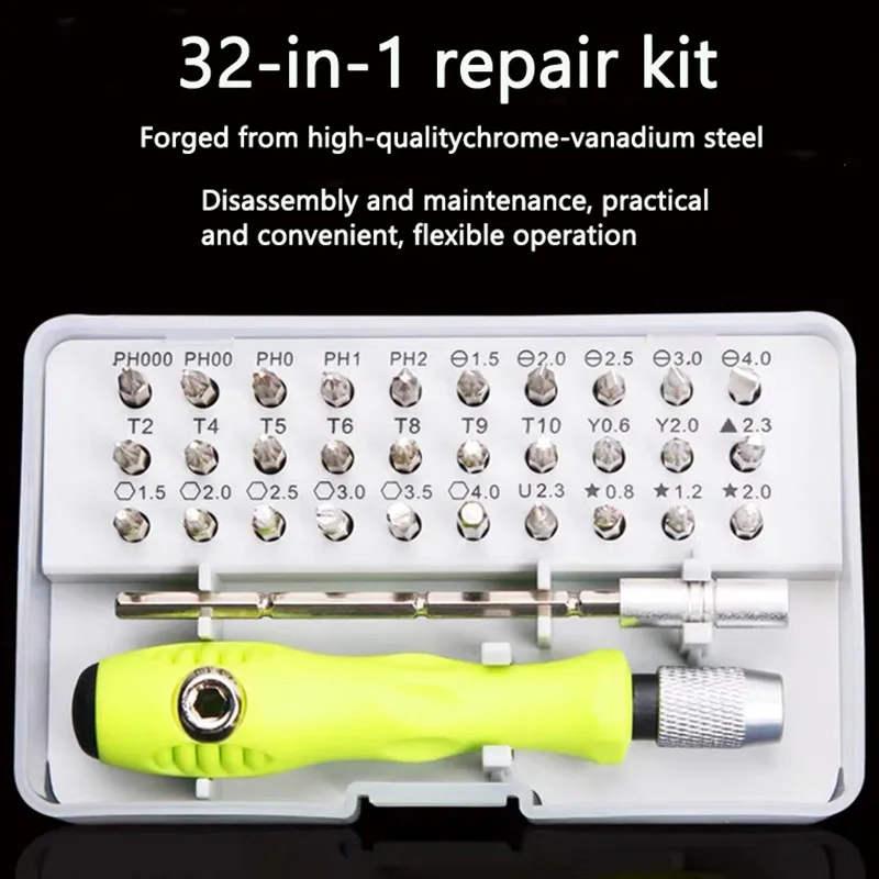 Creative 32 In 1 Screwdriver Set Precision Mini Magnetic Screwdriver Bits Kit Phone Mobile IPad Camera Maintenance Tool Repair