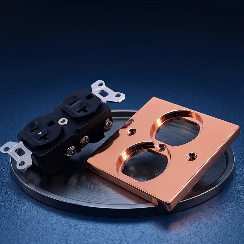 Bare Copper NEMA 2 Wall Receptacle Audiophile Grade HIFI Power Socket for Amplifiers & Subwoofers  US Standard Plated Outlet Box