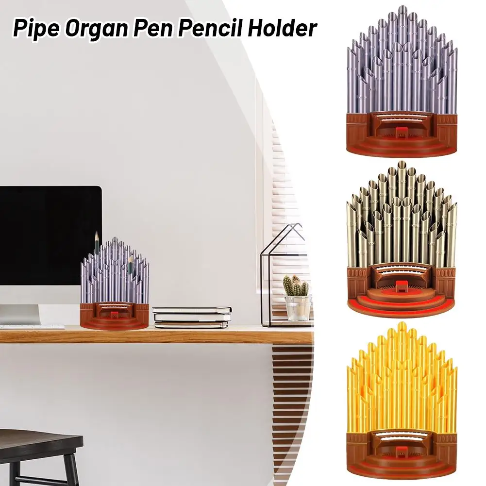 Pipe Organ Pen Pencil Holder, Creative Pipe Organ Shaped Desktop Pen Holder Office Equipment