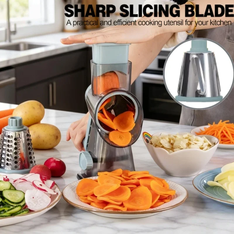 

Rotary Cheese Grater Hand Cranked Vegetable Shredder Multi Functional Kitchen Food Rolling Mill Home Portable Simple Small Tool