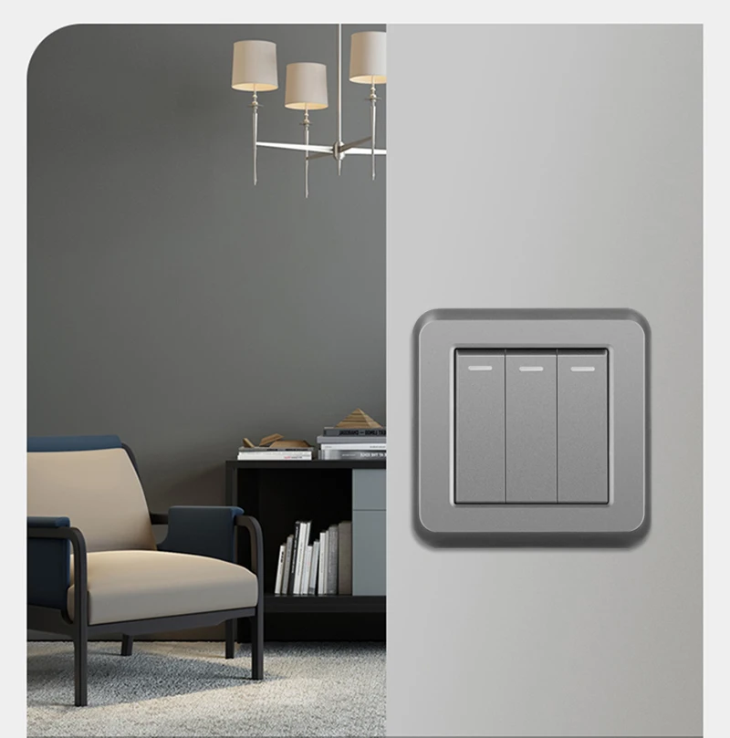 Novski - 1 Gang 1/2 /3Way Stair Switch, Flame retardant Plastic panel, Rocker Light Switch, On / Off Switch, Toggle Wall Switch