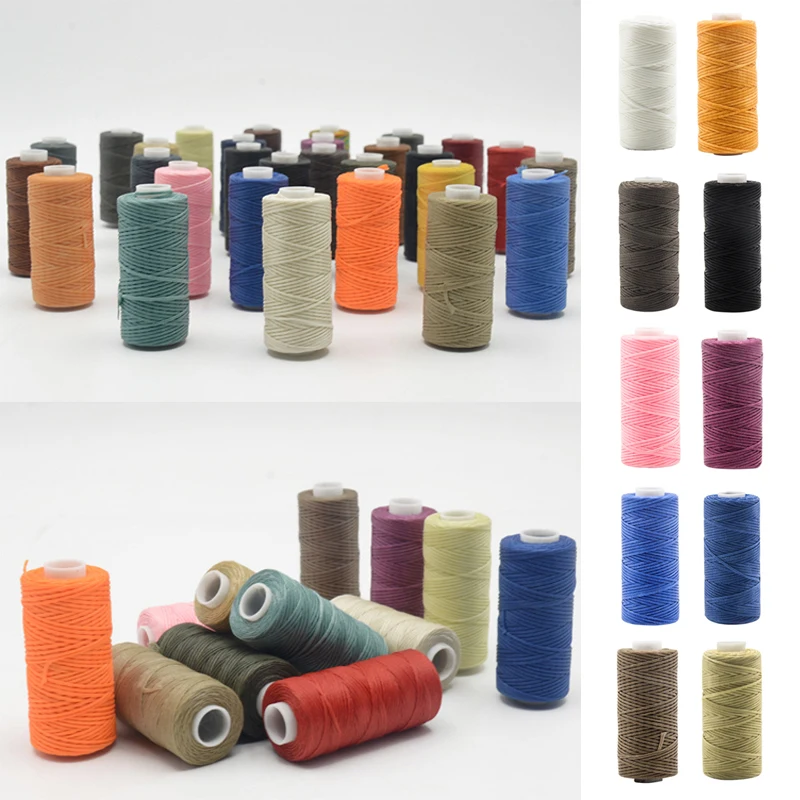 50m Leather Waxed Thread Cord for DIY Handicraft Tool Hand Stitching Thread Flat Waxed Sewing Line Pendant Rope